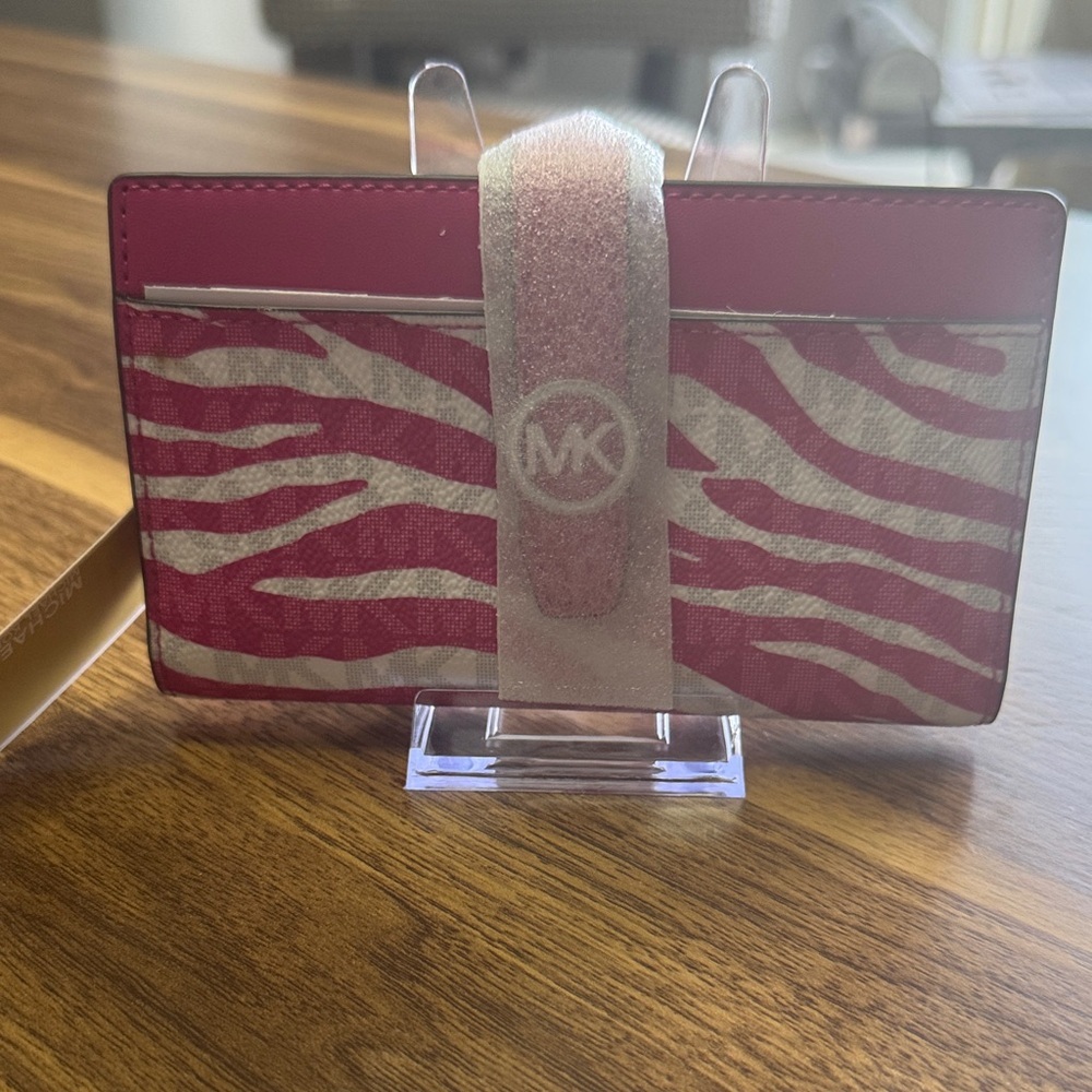 Michael Kors Fuchsia and Cream Zebra Wallet